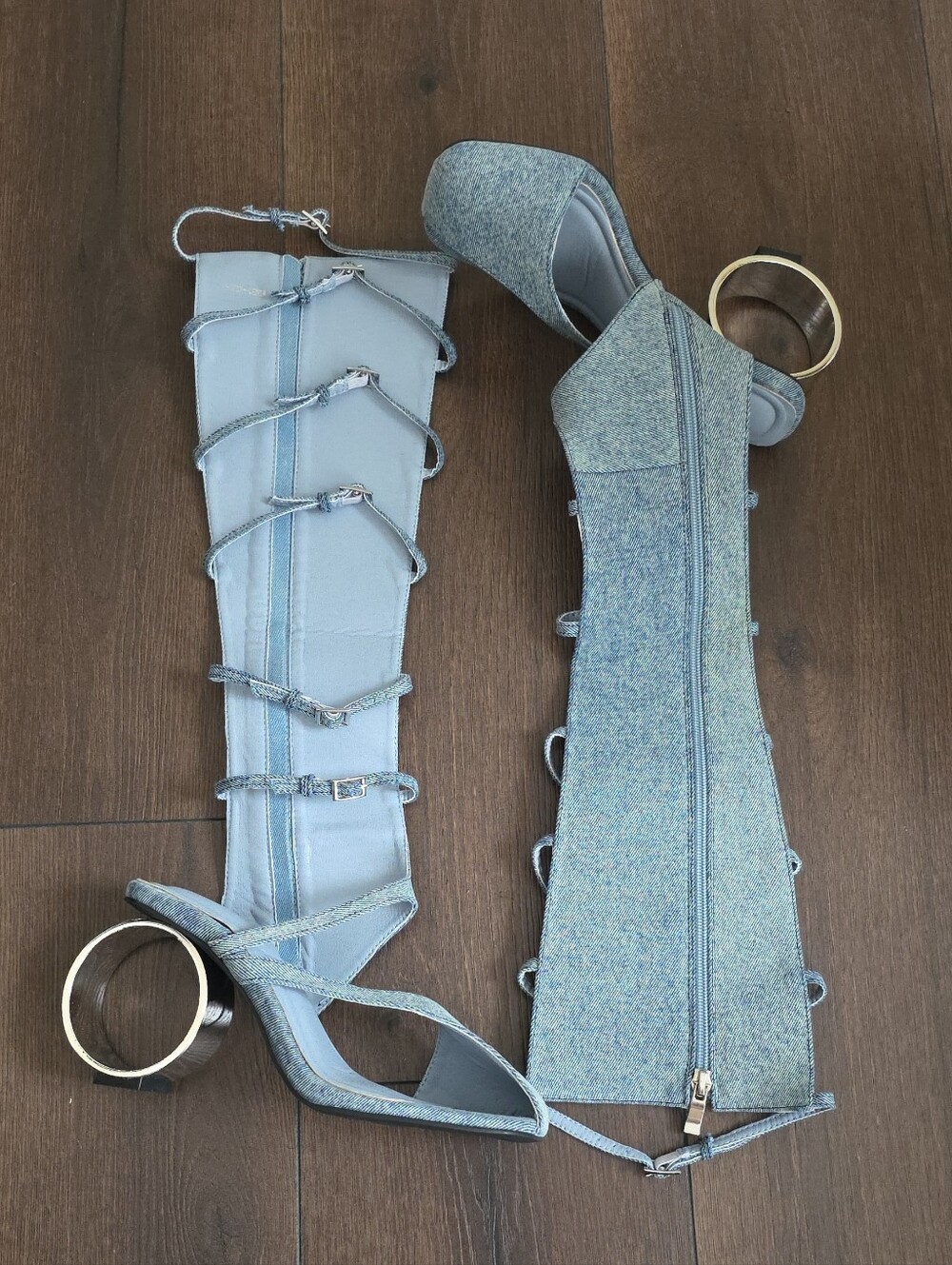 AZALEA WANG Andree Denim Gladiator Sandal